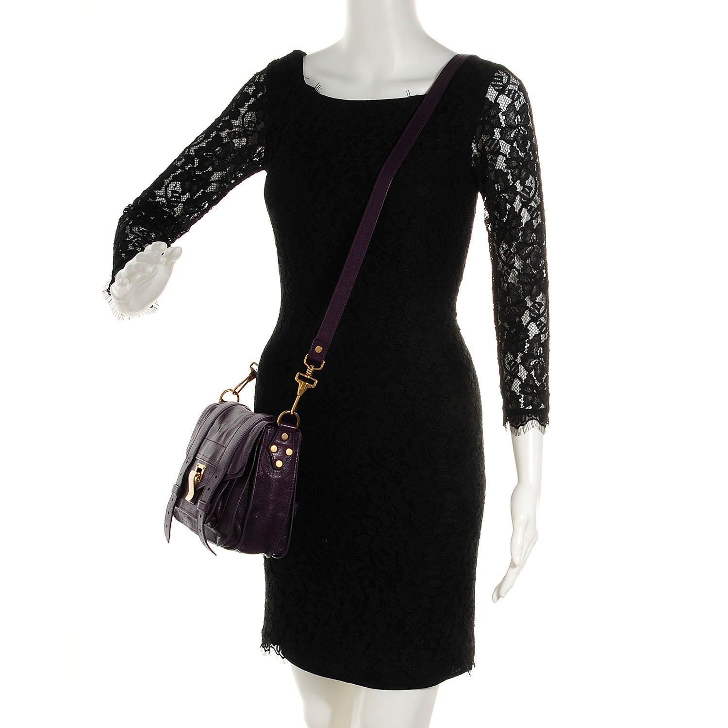 Proenza Schouler Lambskin PS1 Mini Pouch Messenger Bag Grape Jam 2 of 11
