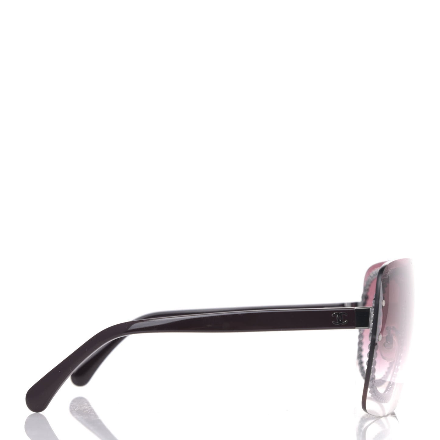 Rimless Shield Sunglasses 4243 Gradient Pink Black