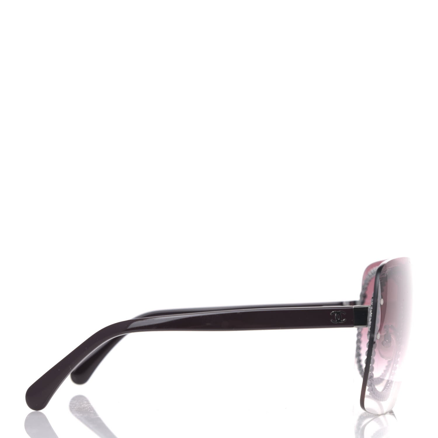 Chanel Rimless Shield Sunglasses 4243 Gradient Pink Black 3 of 6