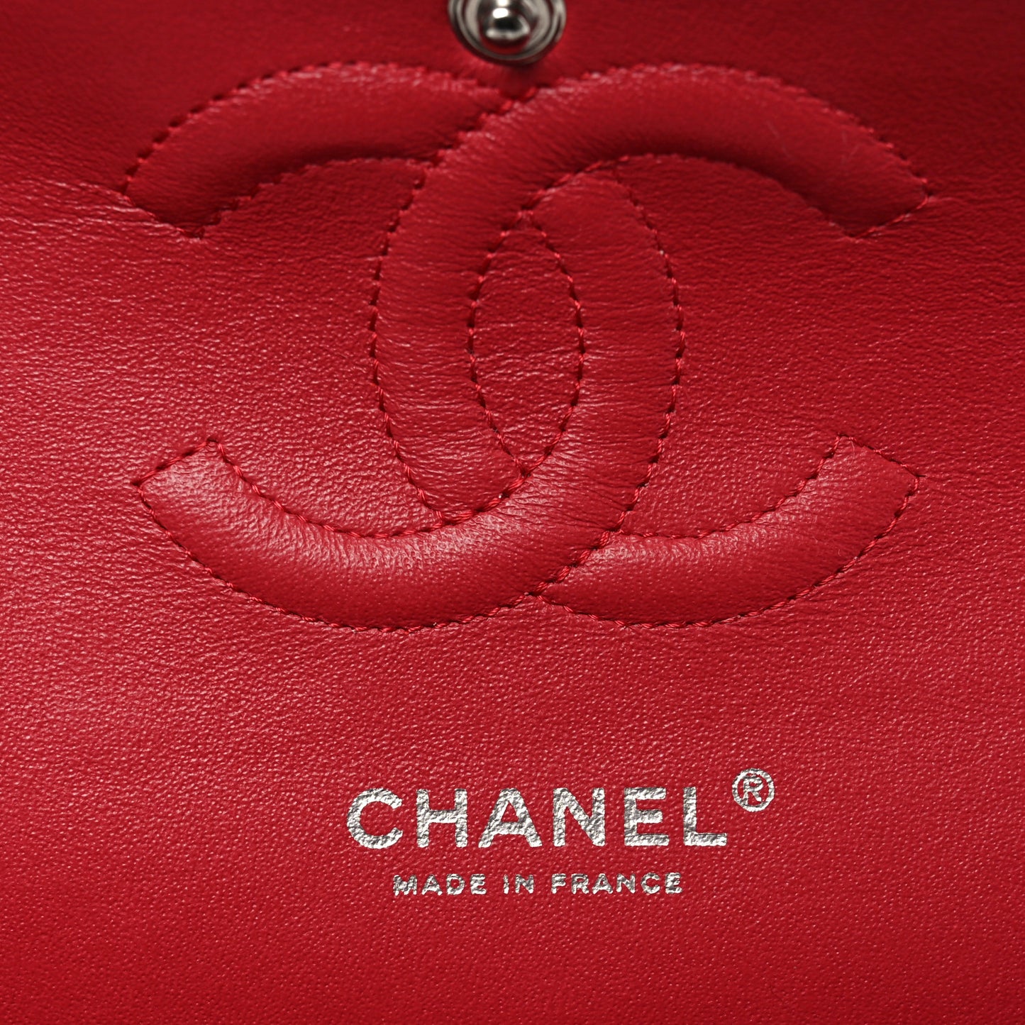 Caviar Quilted Medium Double Flap Dark Red