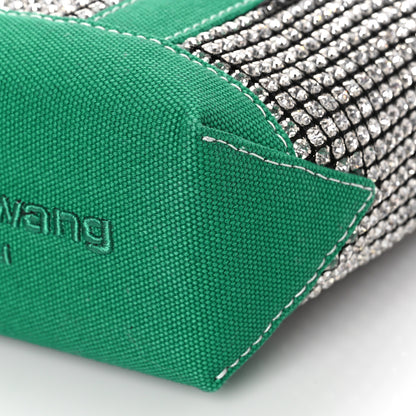 Alexander Wang Mesh Crystal Rhinestone Mini Cruiser Tote Green Silver 8 of 9