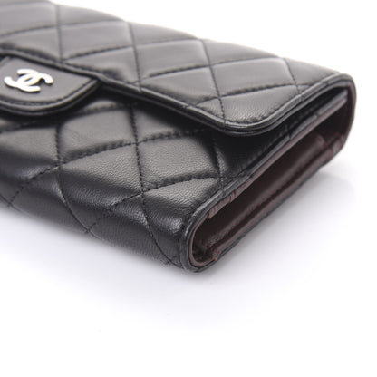 Chanel Lambskin Quilted Large Flap Wallet Black 7 of 11