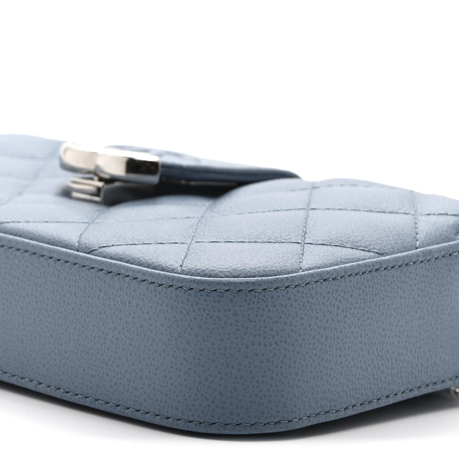 Chanel Caviar Quilted CC Box Clutch With Chain Blue 11 of 11