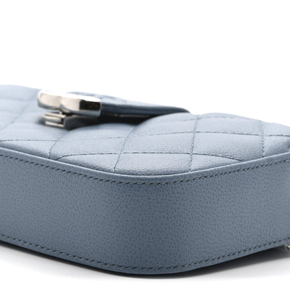 Chanel Caviar Quilted CC Box Clutch With Chain Blue 11 of 11
