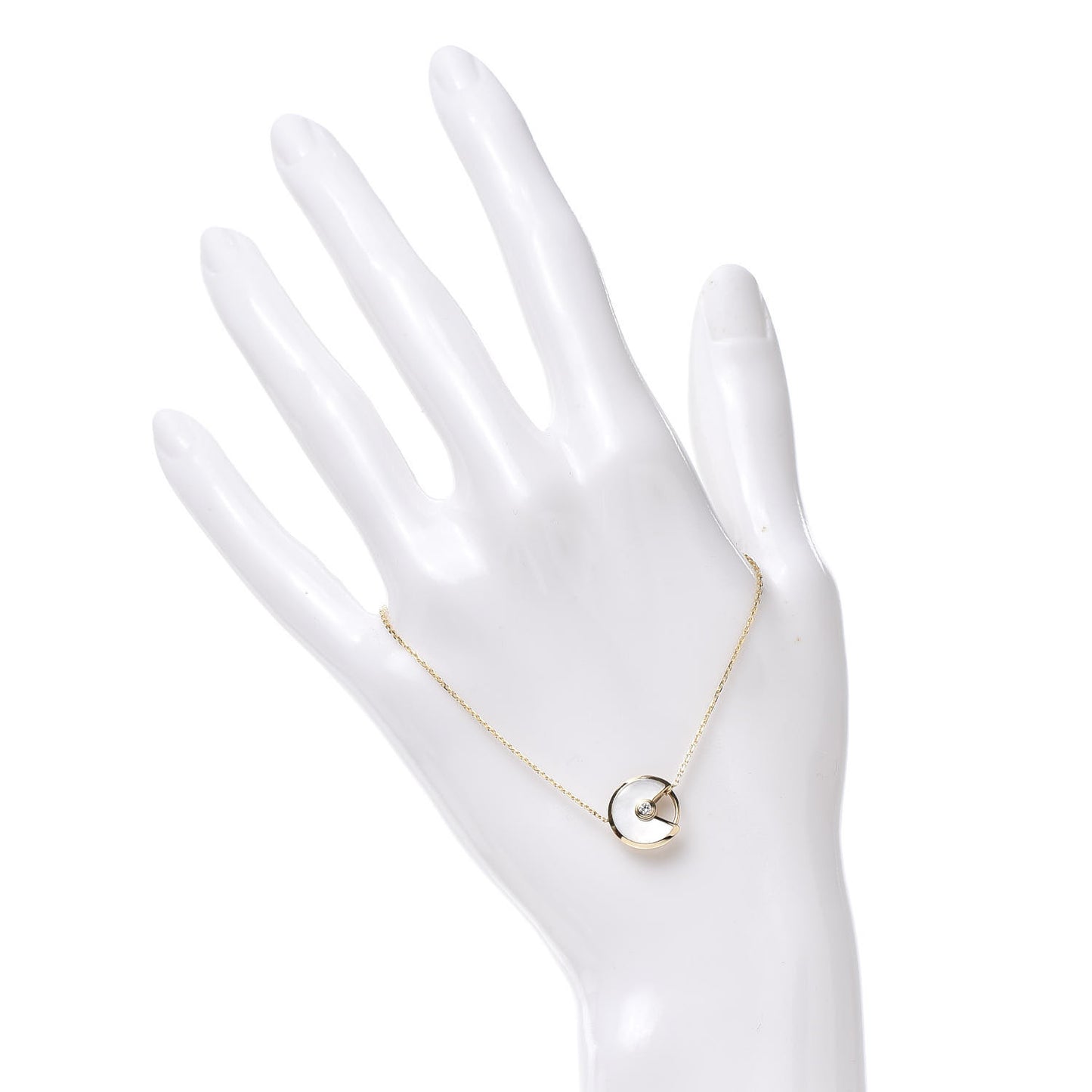 18K Yellow Gold Diamond Mother of Pearl Amulette de Cartier Bracelet