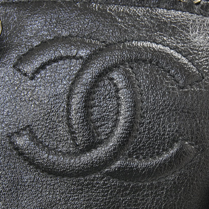 Chanel Leather Luxe Ligne Medium Bowler Metallic Black 10 of 10