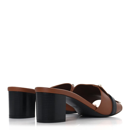 Hermes Calfskin Gigi 50 Sandals 40 Gold Black 5 of 9