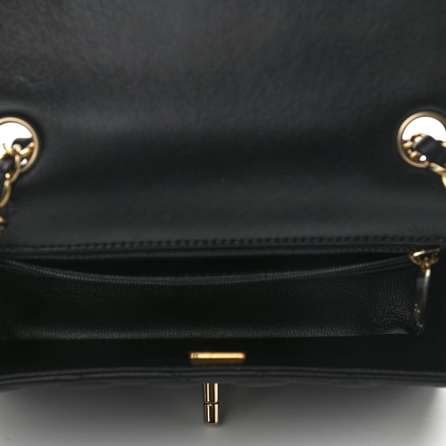 Lambskin Quilted Mini Rectangular Flap Black