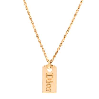 Christian Dior Logo Tag Choker Necklace Gold 4 of 6
