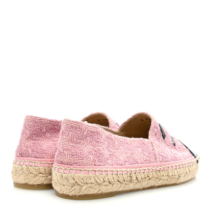 Chanel Tweed Patent CC Espadrilles 38 Pink Black 4 of 7