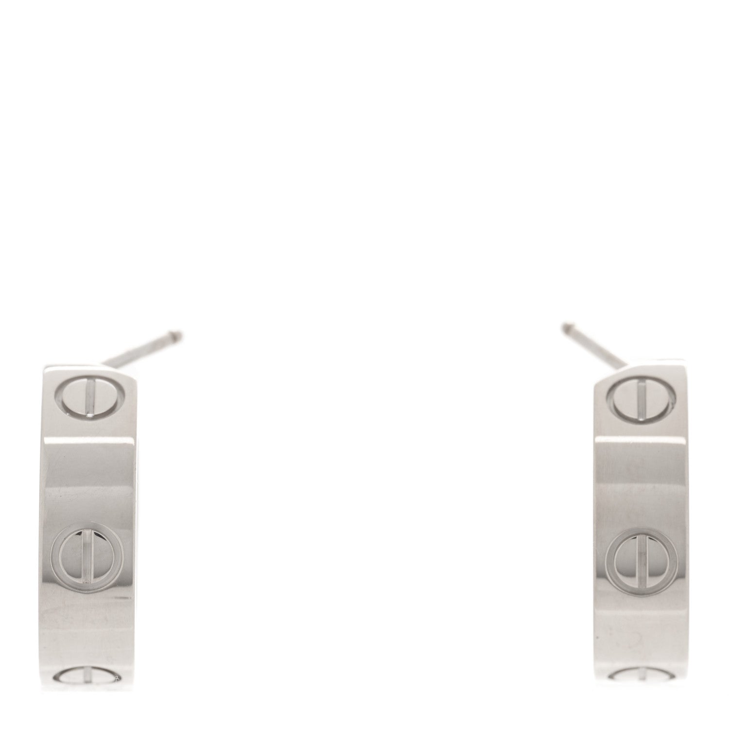 Cartier 18K White Gold 5.5mm LOVE Hoop Earrings 1 of 4