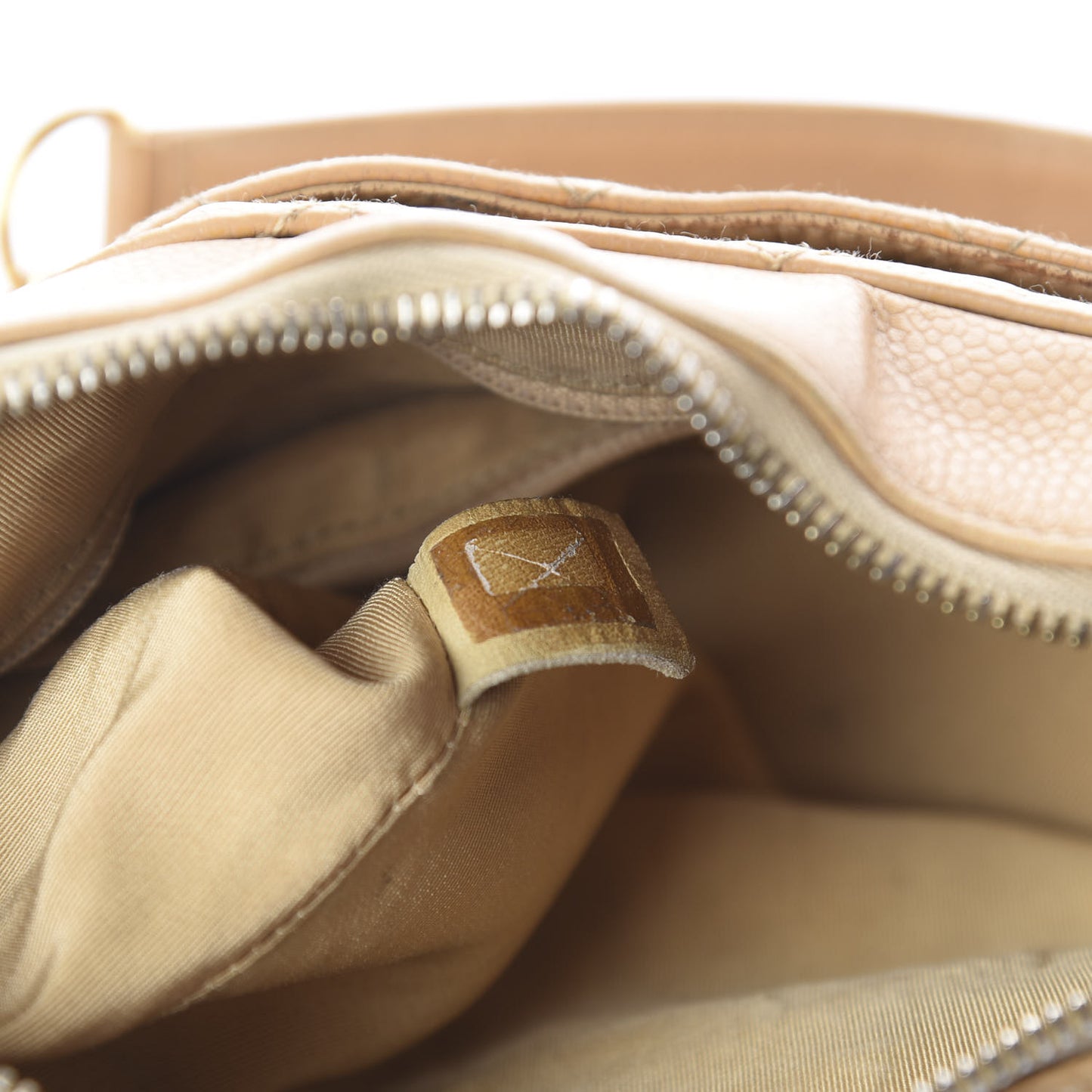 Caviar Quilted Timeless CC Shoulder Bag Beige