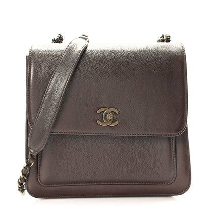 Chanel Calfskin Flap Shoulder Bag Brown 1 of 10