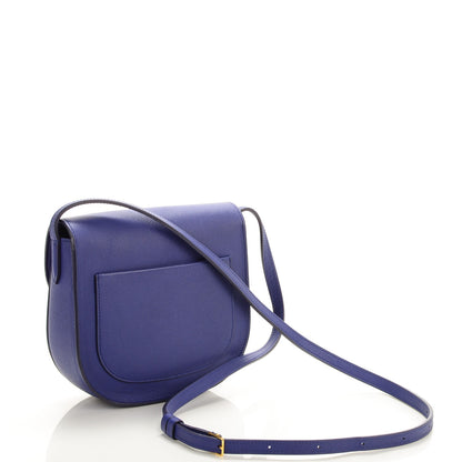 Celine Grained Calfskin Small Trotteur Indigo 3 of 7