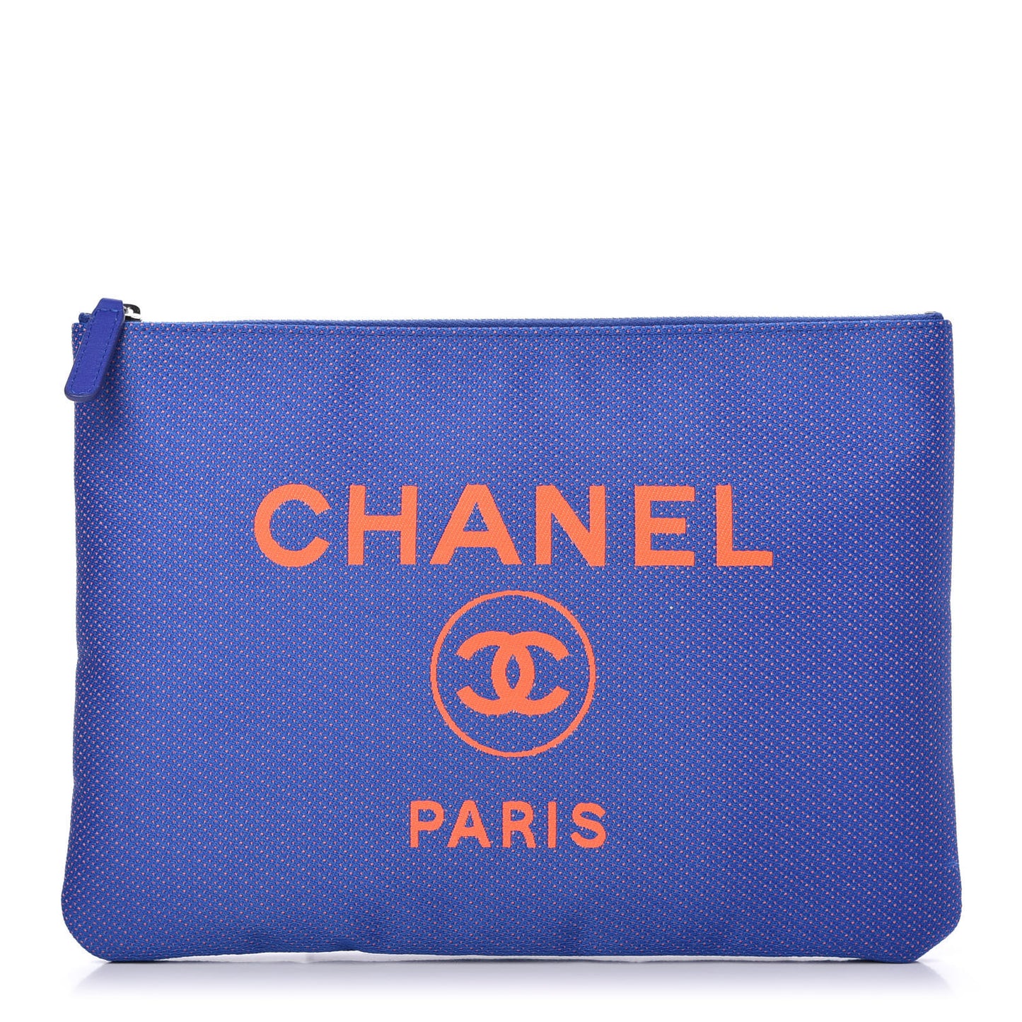 Mixed Fibers Medium Deauville Pouch Clutch Blue Orange
