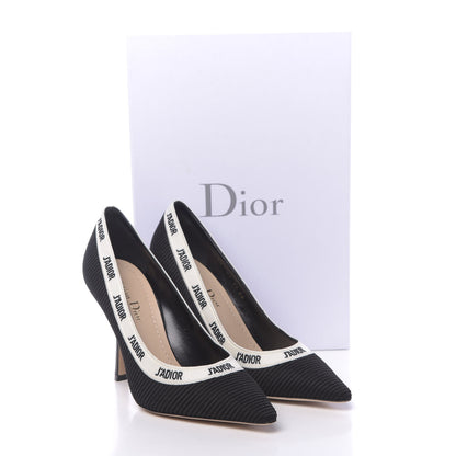 Christian Dior Technical Canvas Ribbon Embroidered J'Adior 100mm Pumps 36 Black 9 of 9
