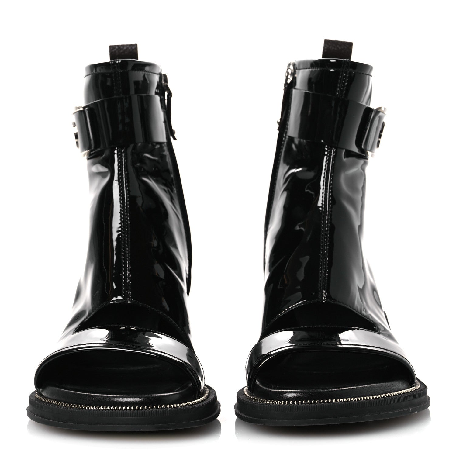Louis Vuitton Patent Calfskin Moonlight Boots 38 Black 3 of 11