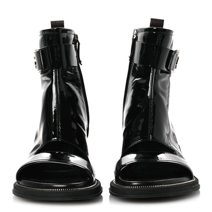 Louis Vuitton Patent Calfskin Moonlight Boots 38 Black 3 of 11
