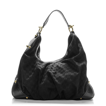 Gucci Monogram Large Jockey Hobo Black 1 of 7