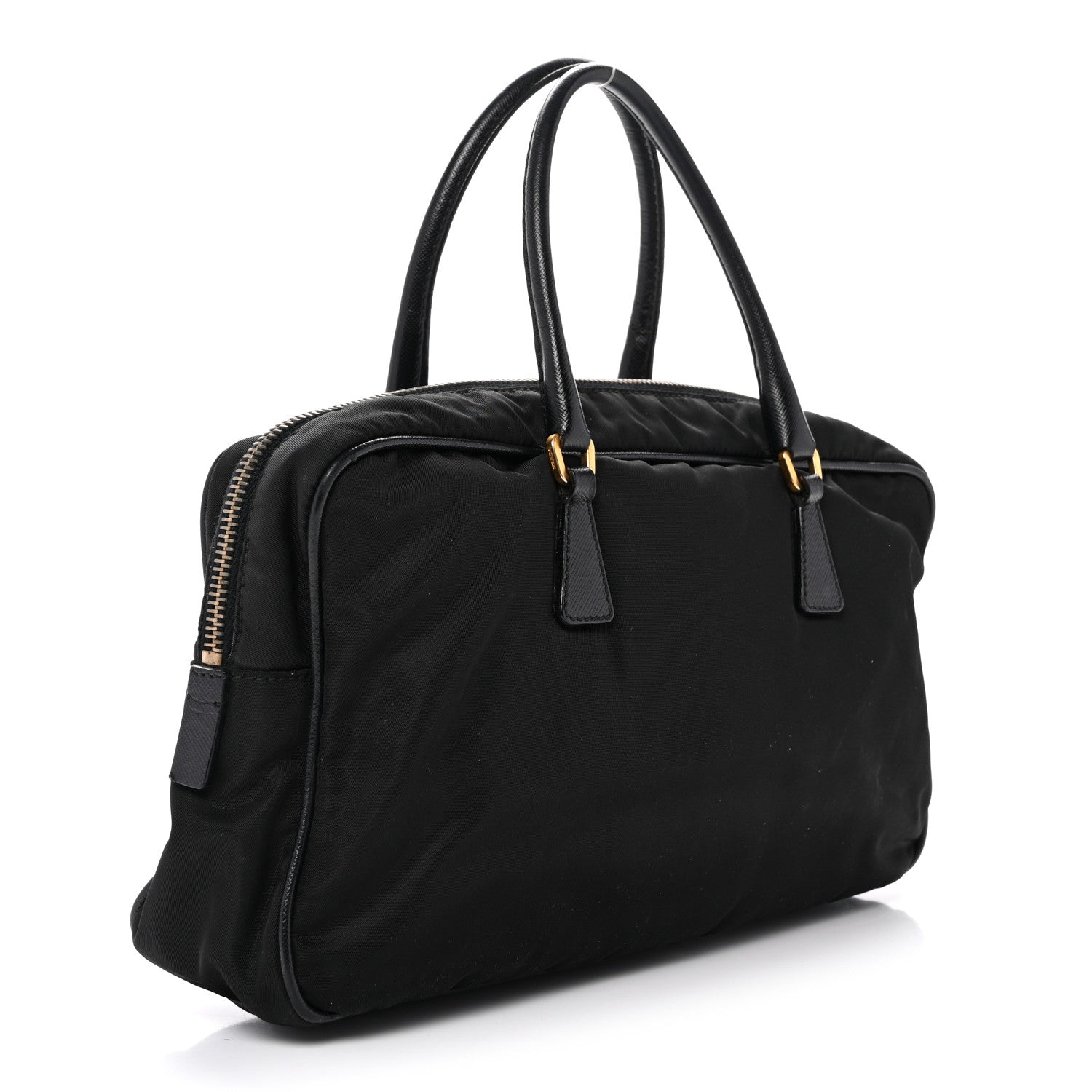 Prada Nylon Saffiano Small Top Handle Bag Black 3 of 14
