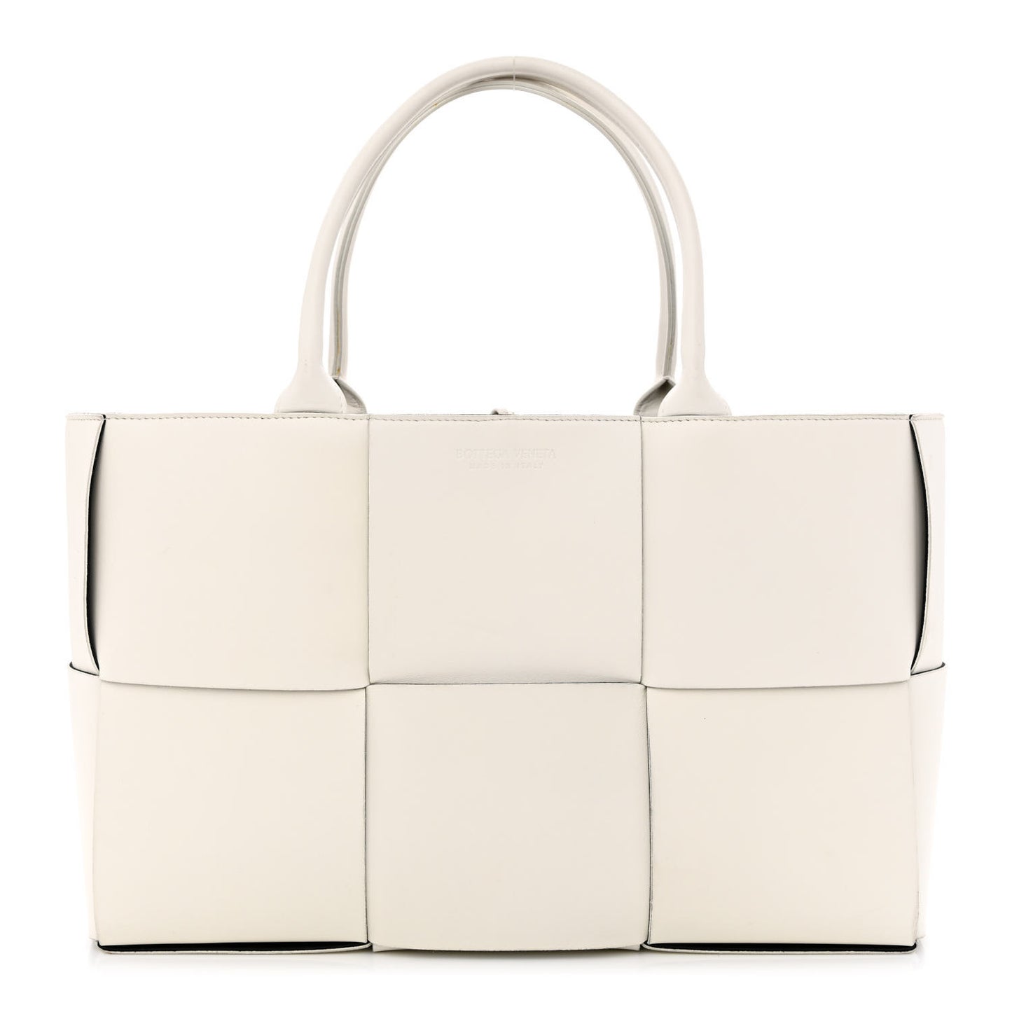 Nappa Maxi Intrecciato Medium Arco Tote White Black