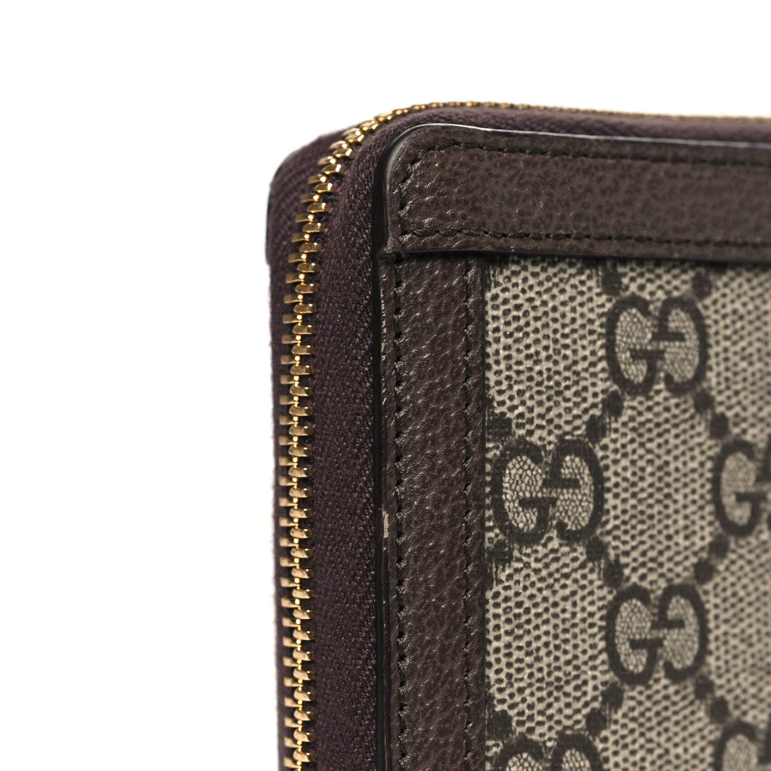 Gucci GG Supreme Monogram Web Ophidia Zip Around Wallet Brown 10 of 11
