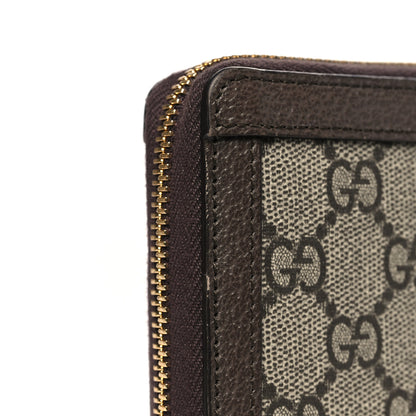 Gucci GG Supreme Monogram Web Ophidia Zip Around Wallet Brown 10 of 11