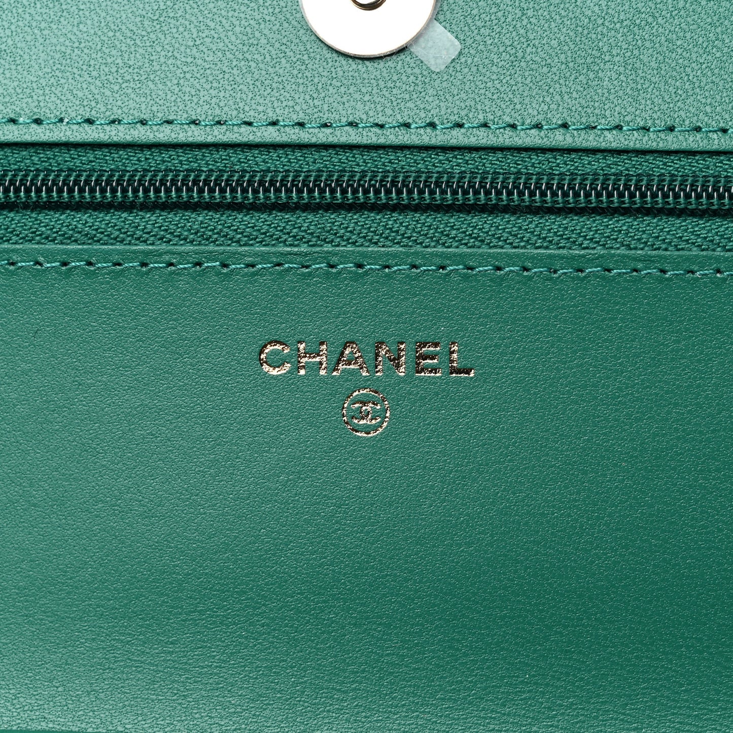 Lambskin Quilted Wallet On Chain WOC Green