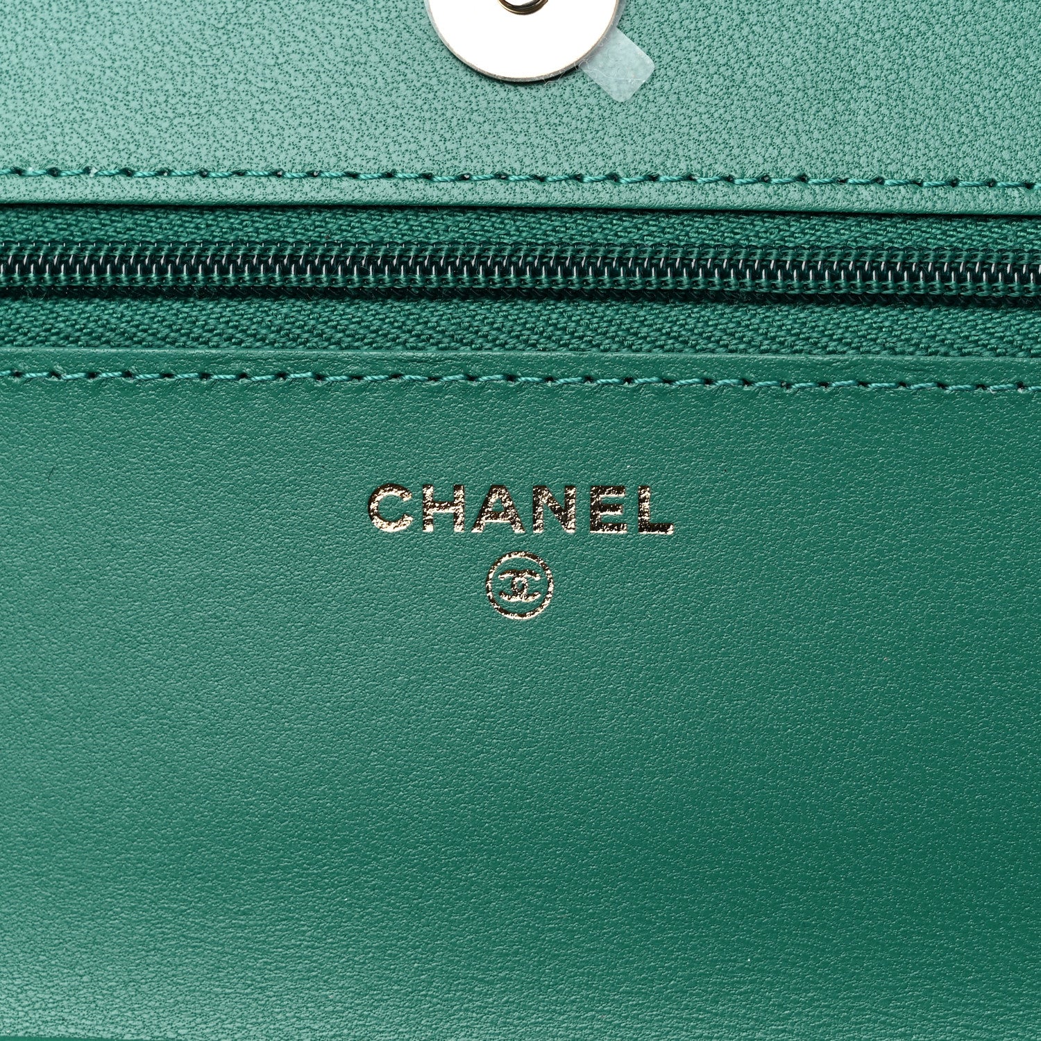 Chanel Lambskin Quilted Wallet On Chain WOC Green 5 of 10