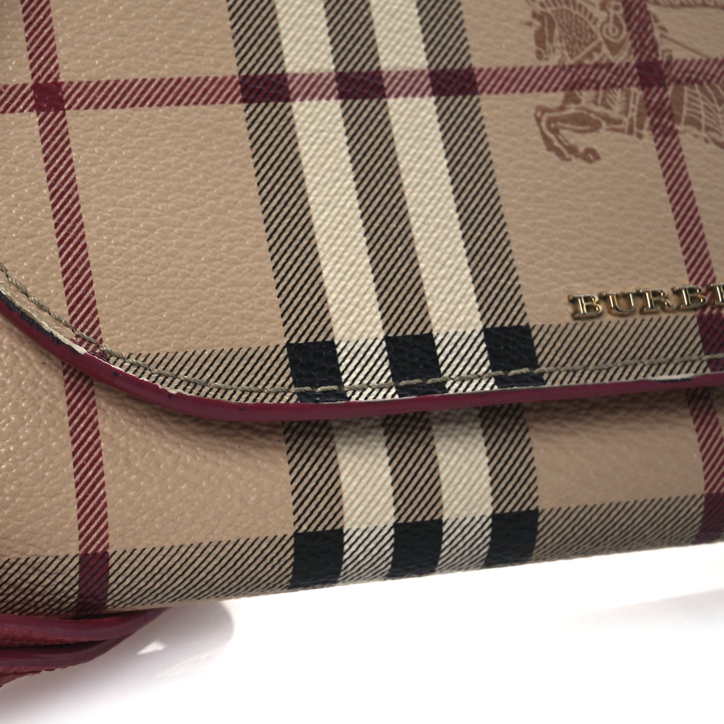 Haymarket Check Henley Wallet On Chain Coral Red