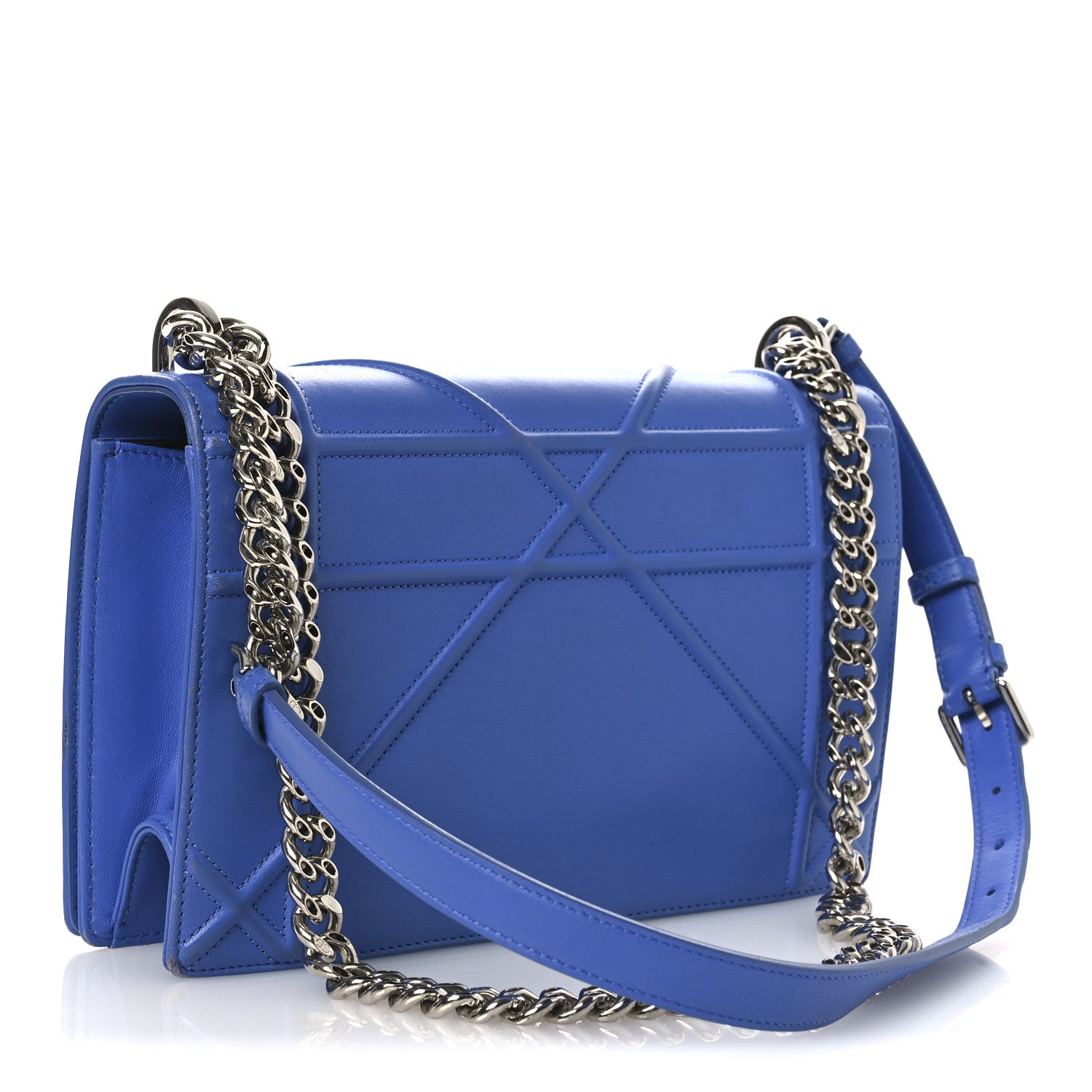 Christian Dior Smooth Calfskin Medium Diorama Flap Bag Blue 3 of 13
