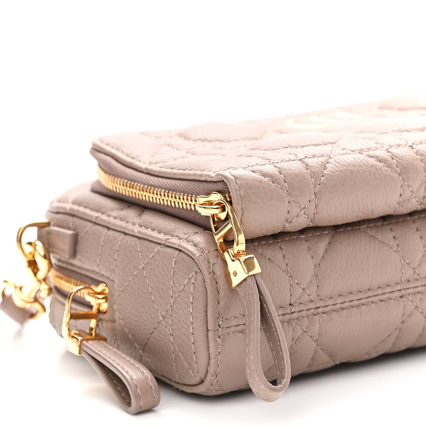Supple Calfskin Caro Double Pouch Warm Taupe