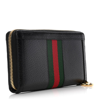 Gucci Calfskin Web Ophidia Zip Around Wallet Black 2 of 9
