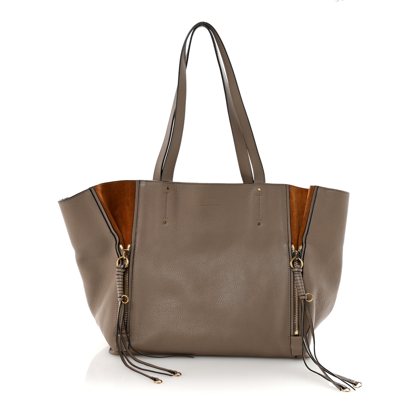 Smooth Calfskin Medium Milo Shopping Tote Motty Grey