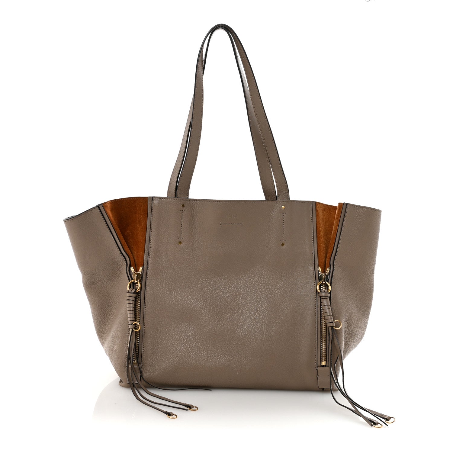 Chloe Smooth Calfskin Medium Milo Shopping Tote Motty Grey 1 of 9