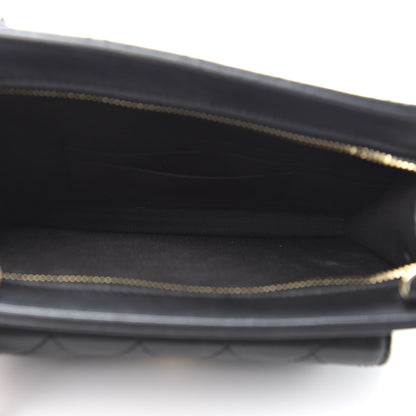 Chanel Lambskin Quilted Square Front Pocket Clutch With Chain Black 5 of 11