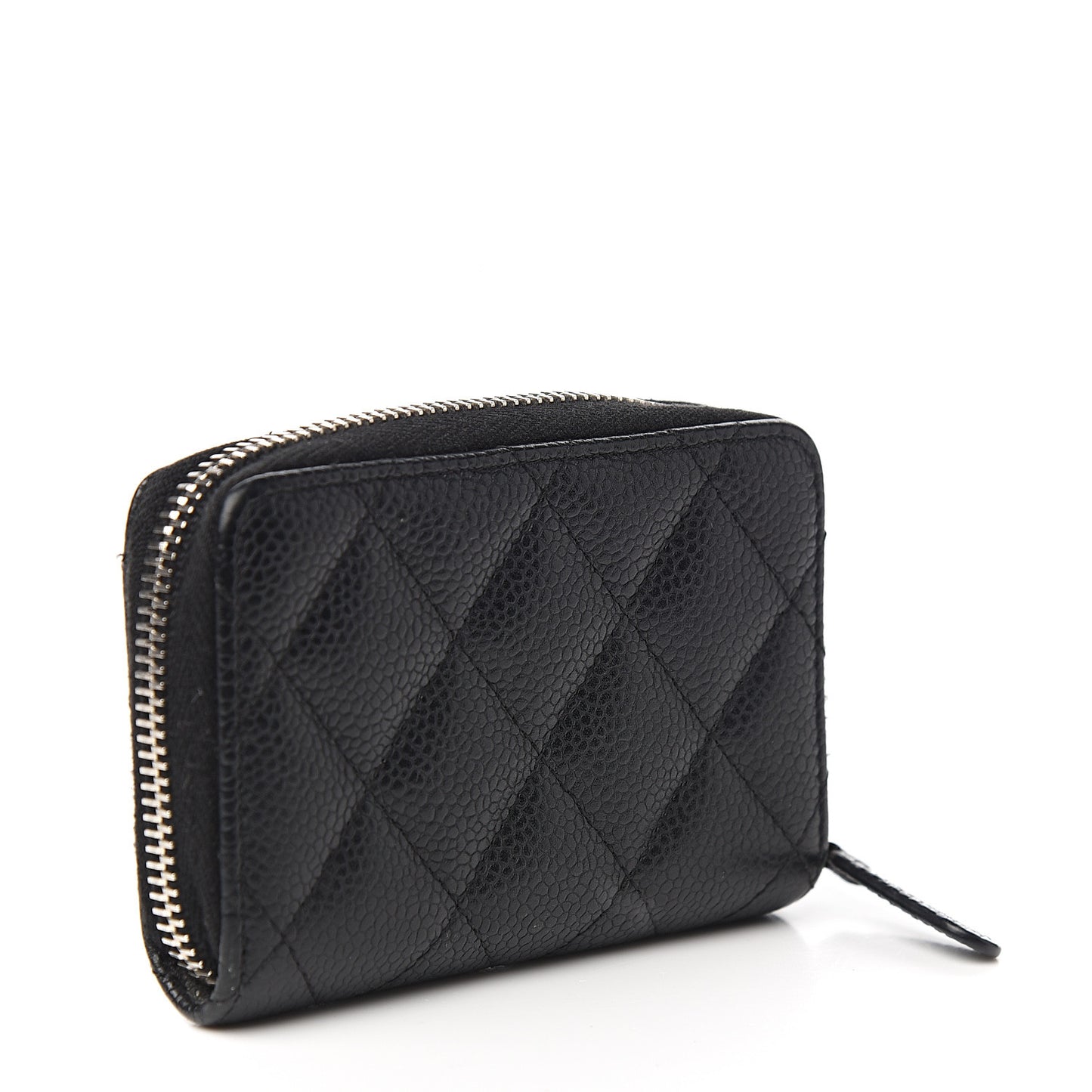 Caviar Quilted Zip Coin Purse Black