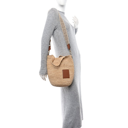 Loewe Raffia Mini Slit Tote Bag Natural Tan 2 of 9
