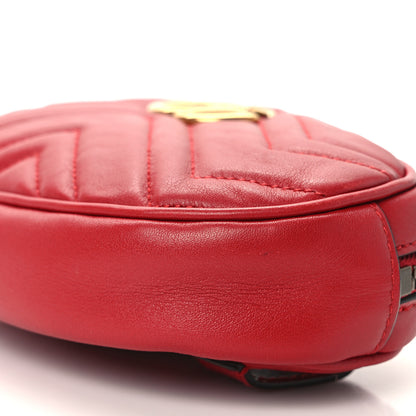 Gucci Calfskin Matelasse GG Marmont Belt Bag 75 30 Hibiscus Red 10 of 15