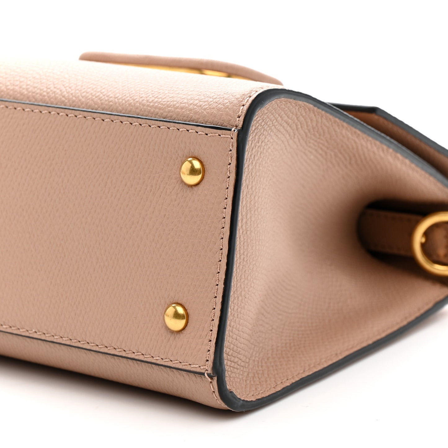 Grainy Calfskin Small VSling Top Handle Bag Poudre
