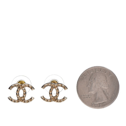 Chanel Studded CC Earrings Gold 2 of 5