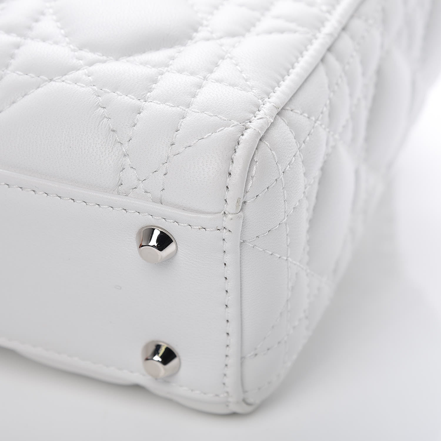 Christian Dior Lambskin Cannage Mini Lady Dior White 11 of 11