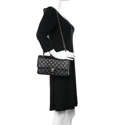 Chanel Caviar Quilted Medium Double Flap Black 2 of 10
