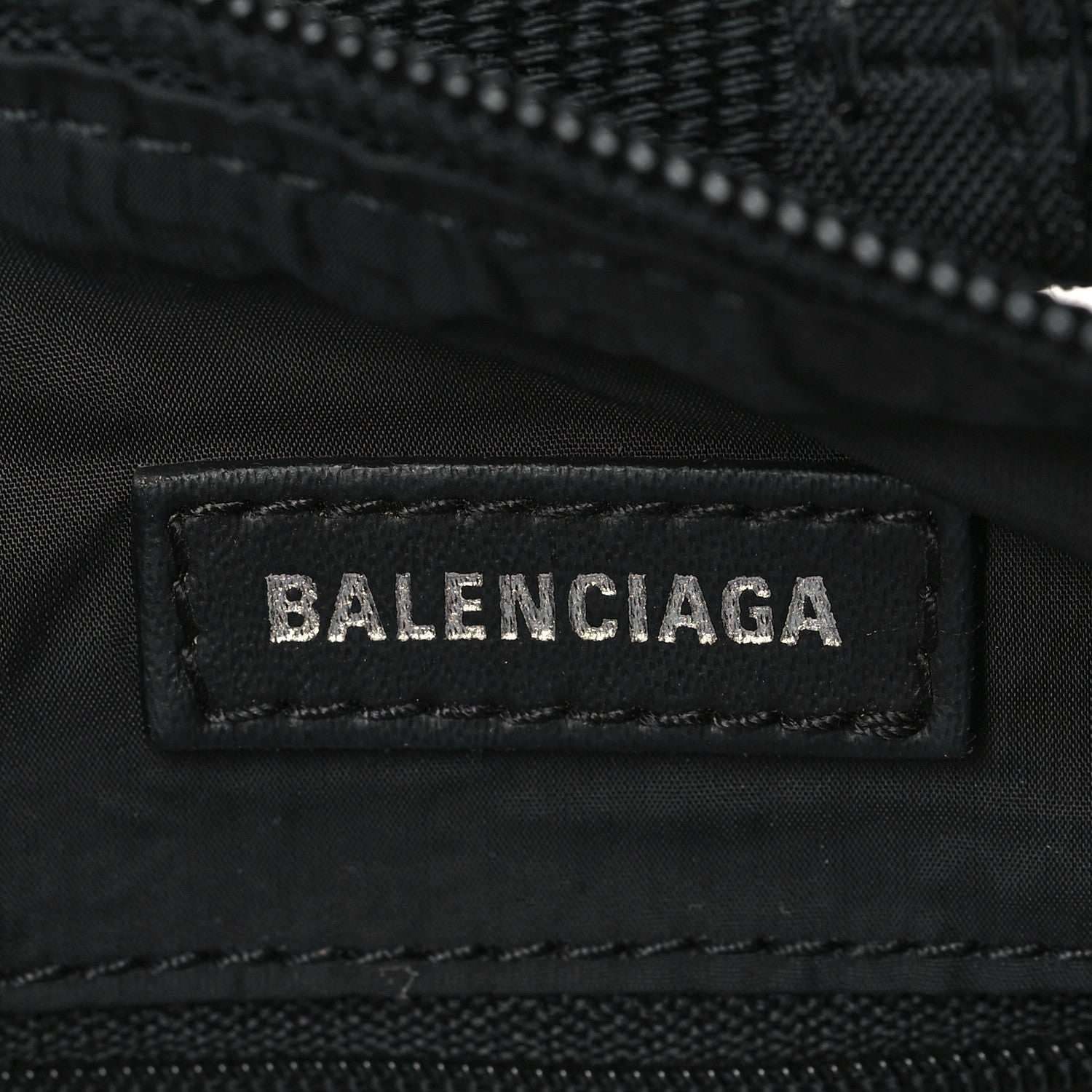 Balenciaga Recycled Sport Nylon Logo Embroidered Wheel Sling Bag Black White 6 of 10