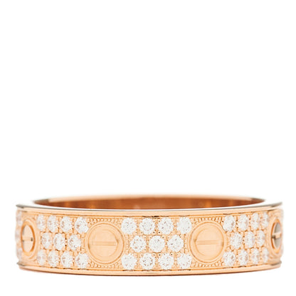 Cartier 18K Pink Gold Diamond Small LOVE Paved Ring 54 7 3 of 5