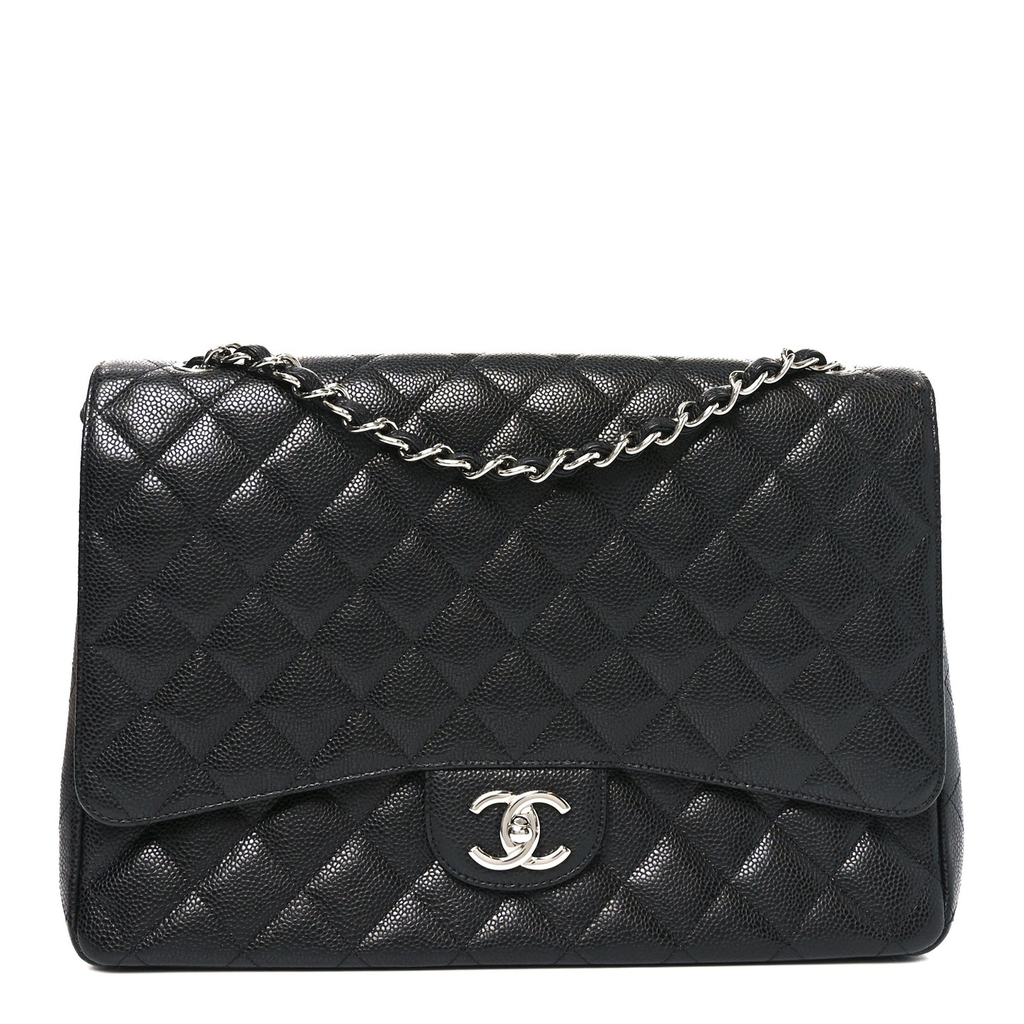 Caviar Quilted Maxi Double Flap Black
