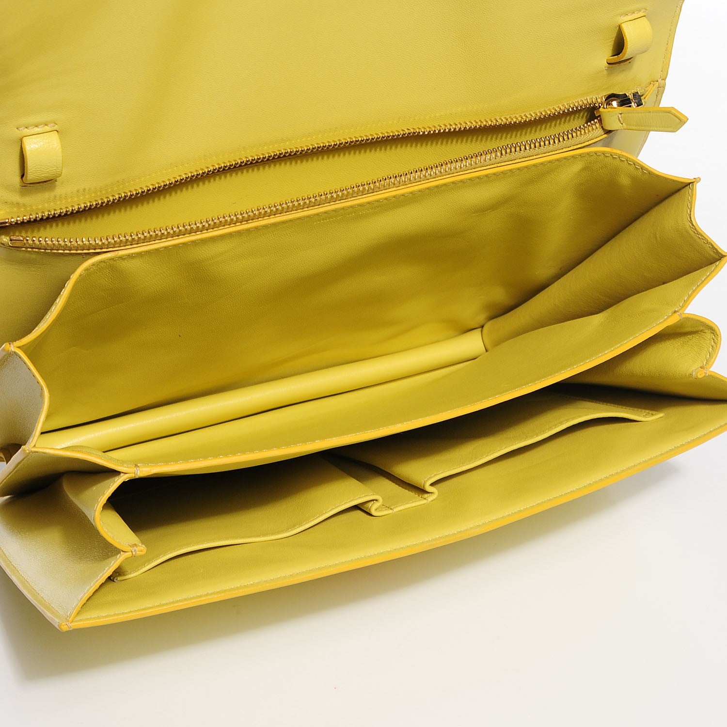 Celine Smooth Calfskin Large Classic Box Flap Bag Fluo Yellow 5 of 8