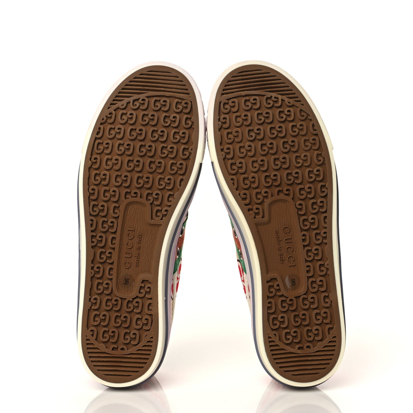 Canvas Web GG Apple Womens 1977 Tennis Sneakers 36 Ivory Red Mystic White New Shamarock
