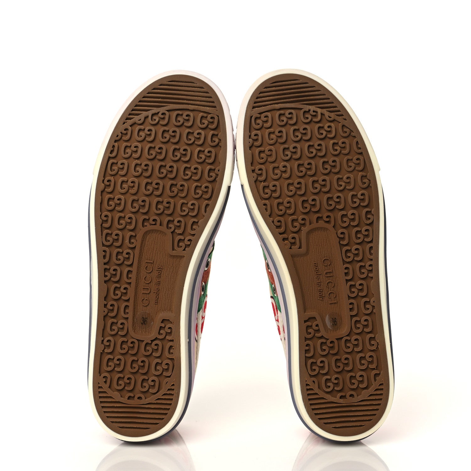Gucci Canvas Web GG Apple Womens 1977 Tennis Sneakers 36 Ivory Red Mystic White New Shamarock 5 of 7