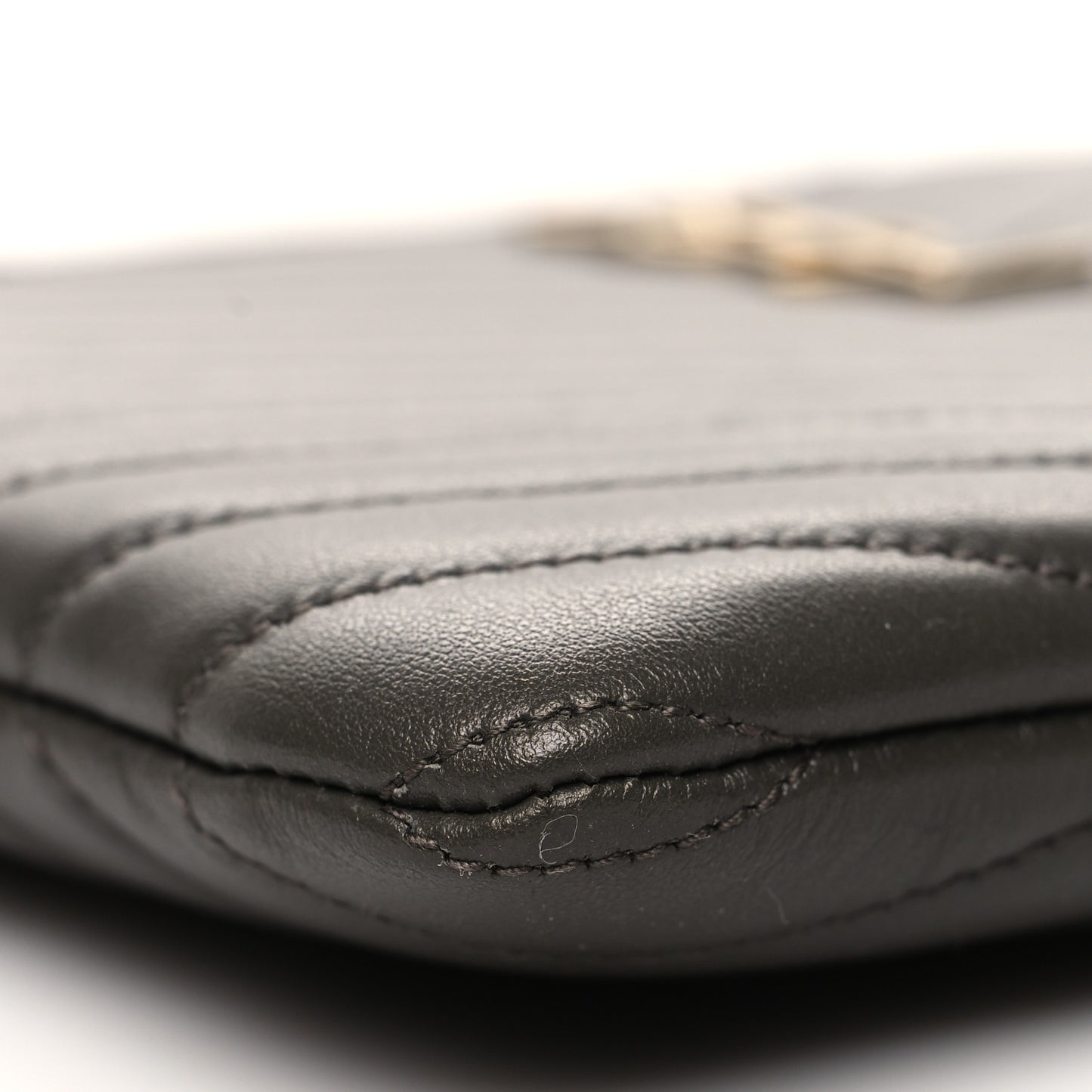 Calfskin Matelasse Chevron Monogram A5 Wristlet Pebble